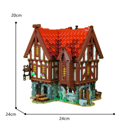 MOC-72838 Medieval Tavern building blocks kit with compatible bricks