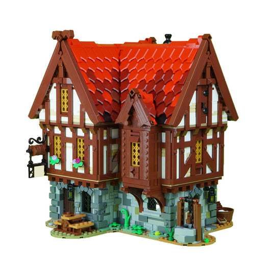 MOC-72838 Medieval Tavern building blocks kit with compatible bricks