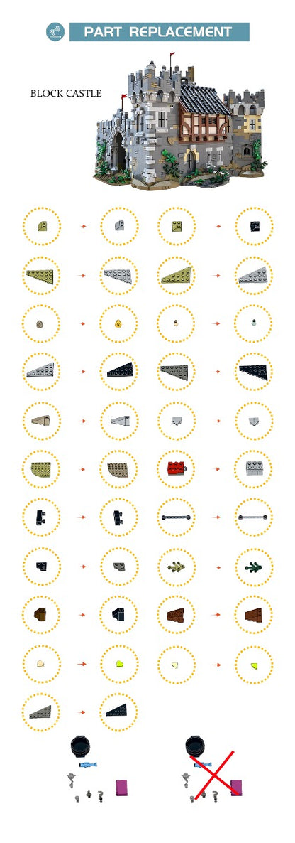 MOC-68151 Medieval  Lions' Castle building blocks historic themes bricks set