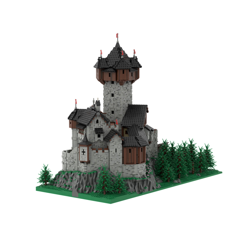 MOC-65340 Burg Falkenstein, Medieval Castle in Carinthia, Austrian Alps building blocks kit with compatible bricks