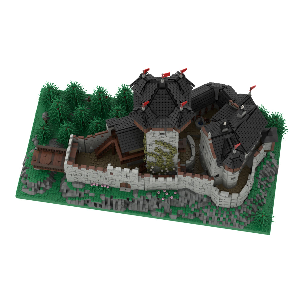 MOC-65340 Burg Falkenstein, Medieval Castle in Carinthia, Austrian Alps building blocks kit with compatible bricks