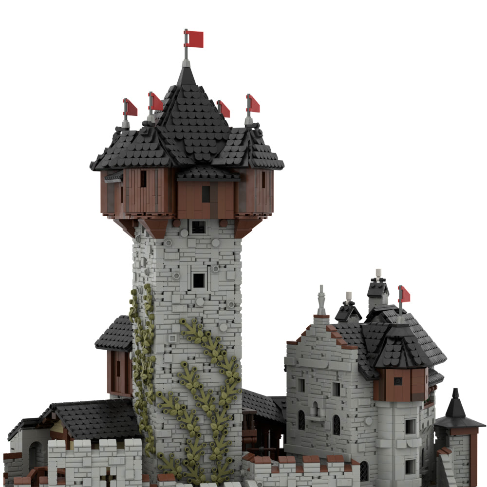 MOC-65340 Burg Falkenstein, Medieval Castle in Carinthia, Austrian Alps building blocks kit with compatible bricks