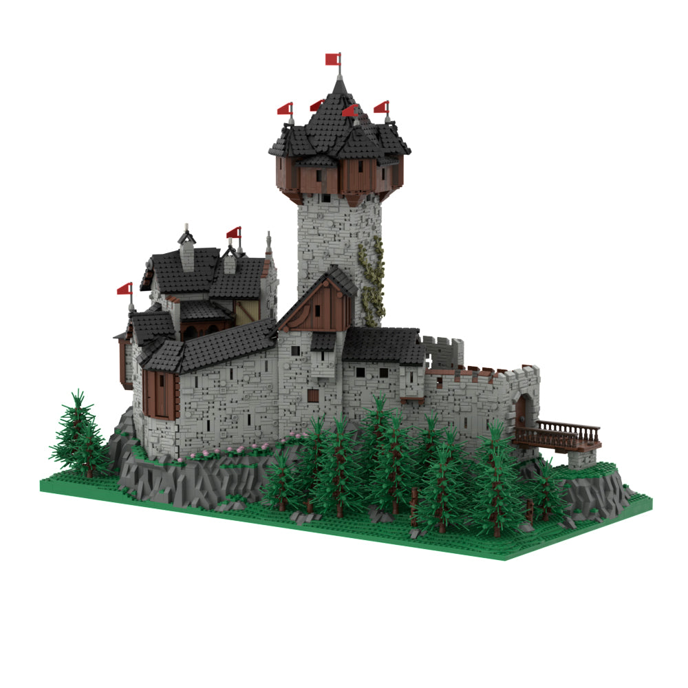 MOC-65340 Burg Falkenstein, Medieval Castle in Carinthia, Austrian Alps building blocks kit with compatible bricks
