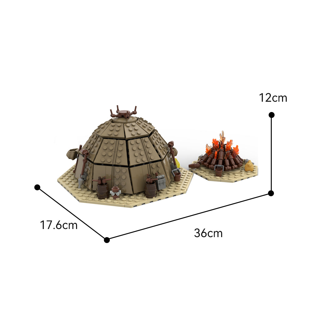 MOC Star Wars Tusken Raider Urtya Tent - Campfire building blocks series bricks set