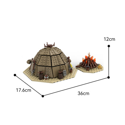 MOC Star Wars Tusken Raider Urtya Tent - Campfire building blocks series bricks set