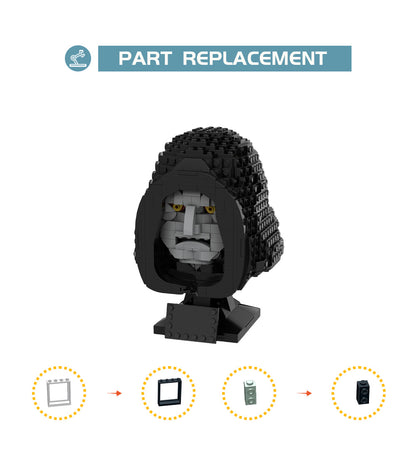 MOC Emperor Palpatine Bust - Helmet Collection Style building blocks series bricks set