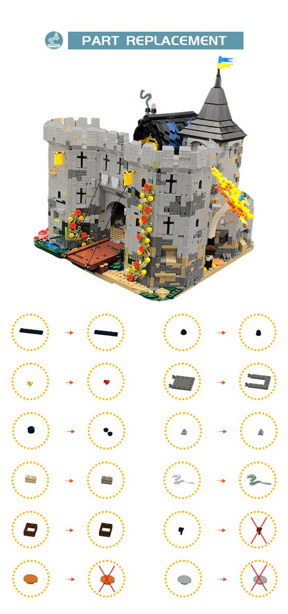 MOC-113094 Black Falcon's Fortress building blocks kit with compatible bricks