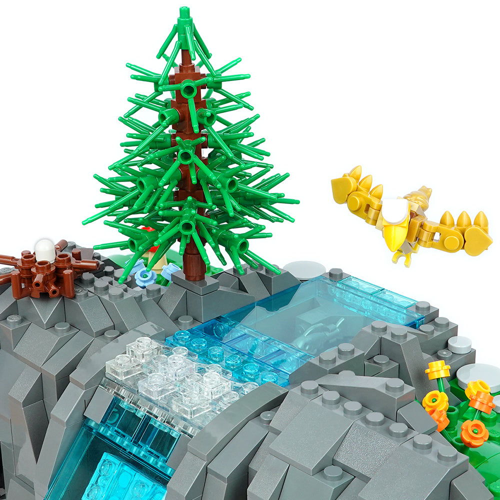 MOC-117747 Working Waterfall without PF building blocks kit with compatible bricks