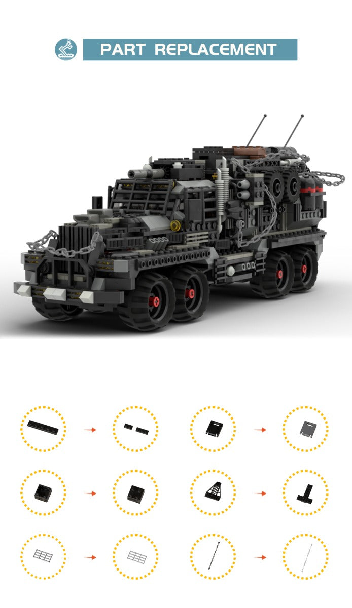 MOC-116001 8 x 8 Reisiger Mad Max The War Rig building blocks kit with compatible bricks