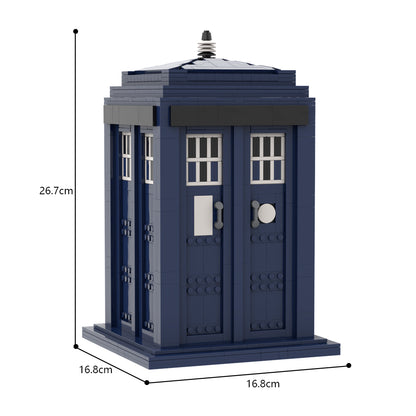 MOC Doctor Who Tardis Time and Relative Dimension in Space building blocks set with compatible bricks