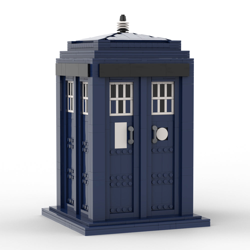 MOC Doctor Who Tardis Time and Relative Dimension in Space building blocks set with compatible bricks