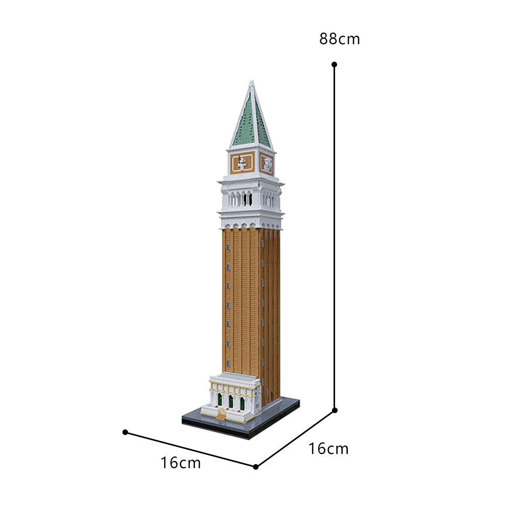 MOC Saint Mark's Campanile building blocks kit with compatible bricks