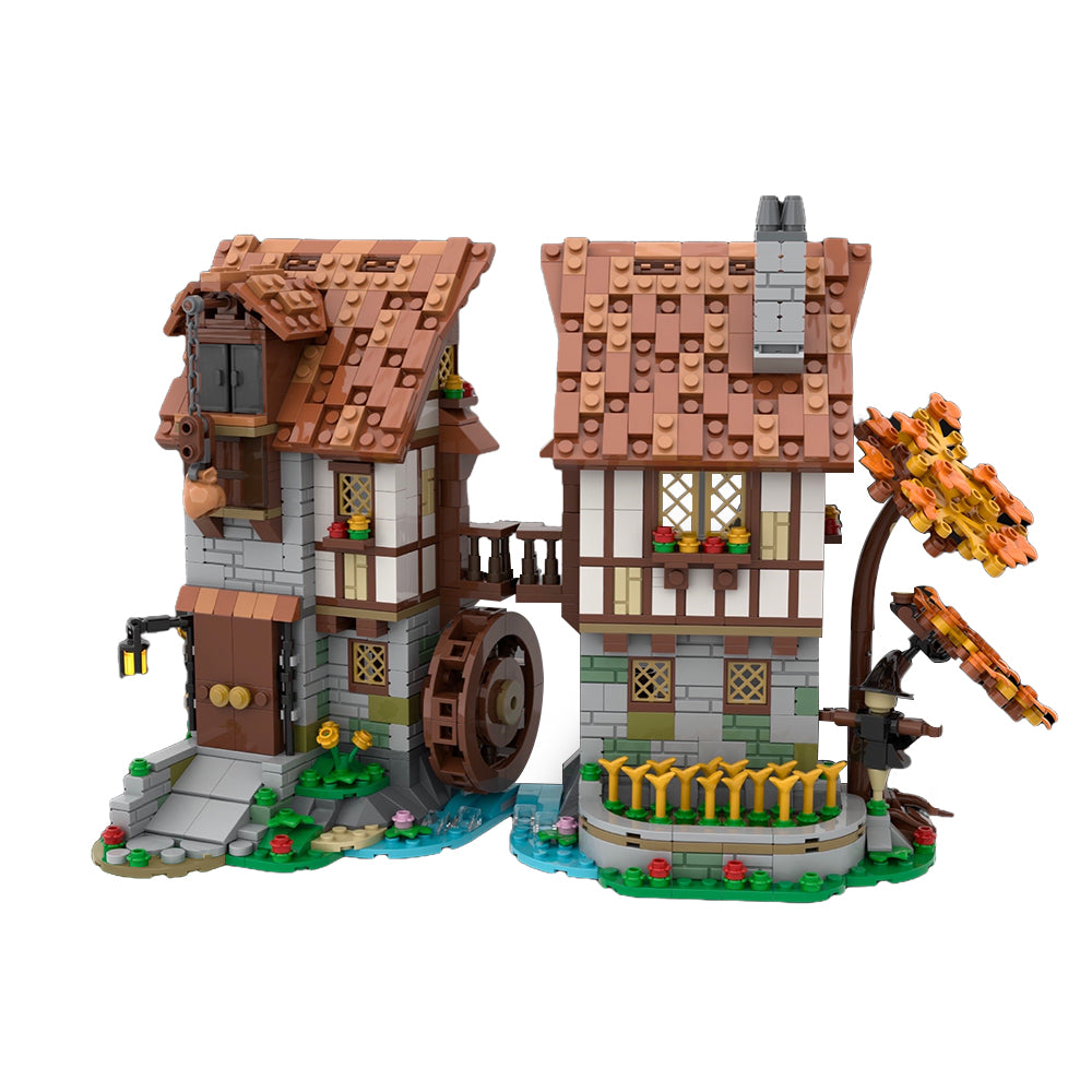 MOC-119708 Medieval Watermill building blocks series bricks set