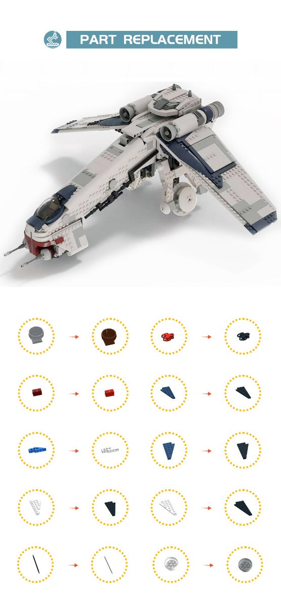 MOC-124928 Republic Dropship V2 Works with both 2013 and 2022 AT-TEs building blocks series bricks set