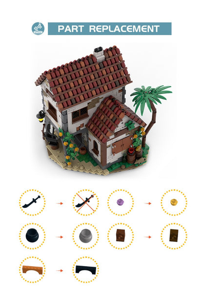 MOC-124328 Pirates Blacksmith`s House Pirates Series #4 building blocks kit with compatible bricks