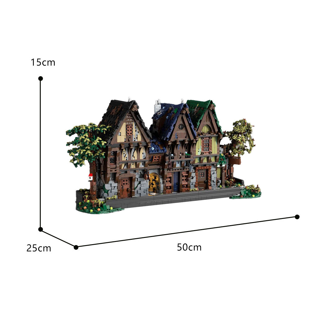 MOC-117629 Medieval Modular Street building blocks kit with compatible bricks