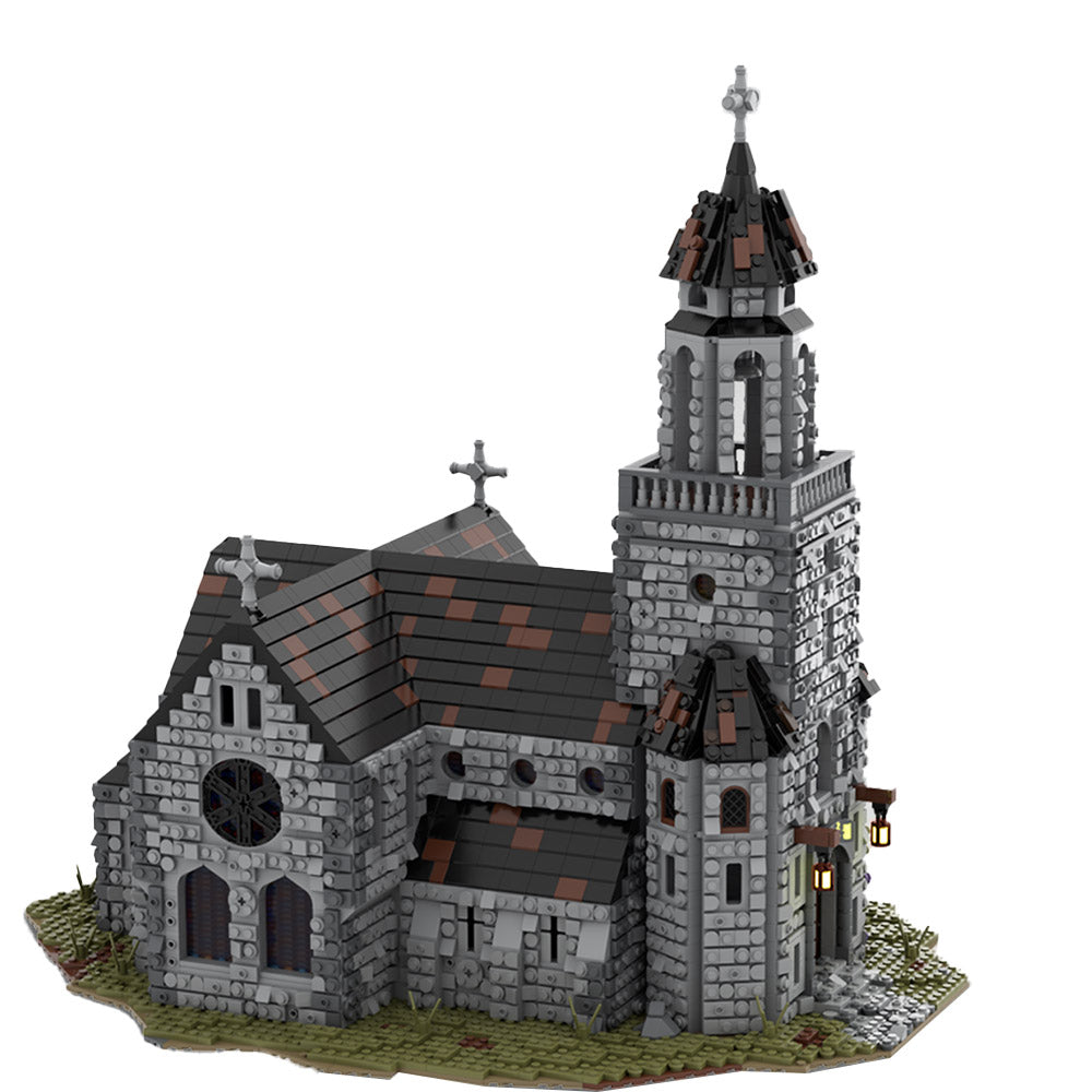MOC-76813 Medieval Cathedral building blocks kit with compatible bricks