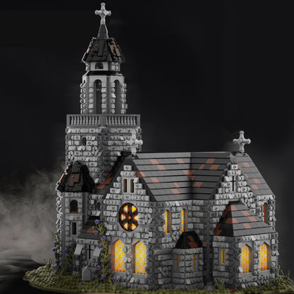MOC-76813 Medieval Cathedral building blocks kit with compatible bricks