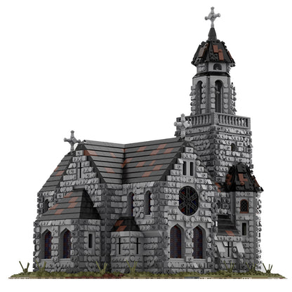 MOC-76813 Medieval Cathedral building blocks kit with compatible bricks