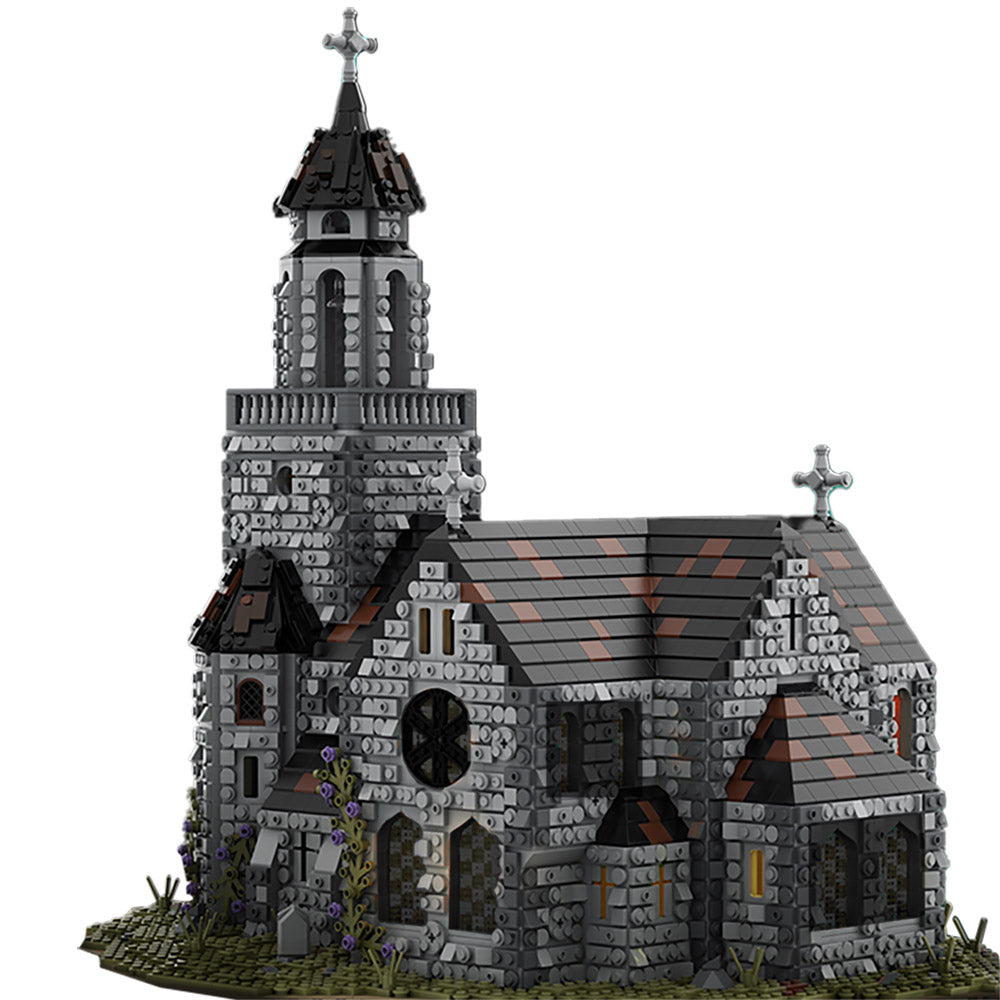 MOC-76813 Medieval Cathedral building blocks kit with compatible bricks