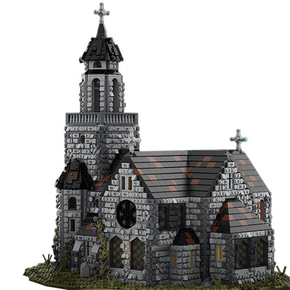 MOC-76813 Medieval Cathedral building blocks kit with compatible bricks