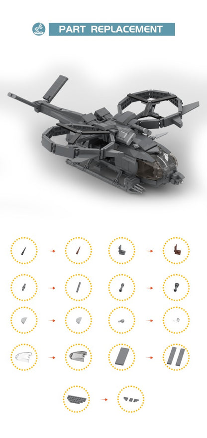 MOC-130443 Avatar RDA Helicopter Aerospatiale SA-2 Samson building blocks space bricks set