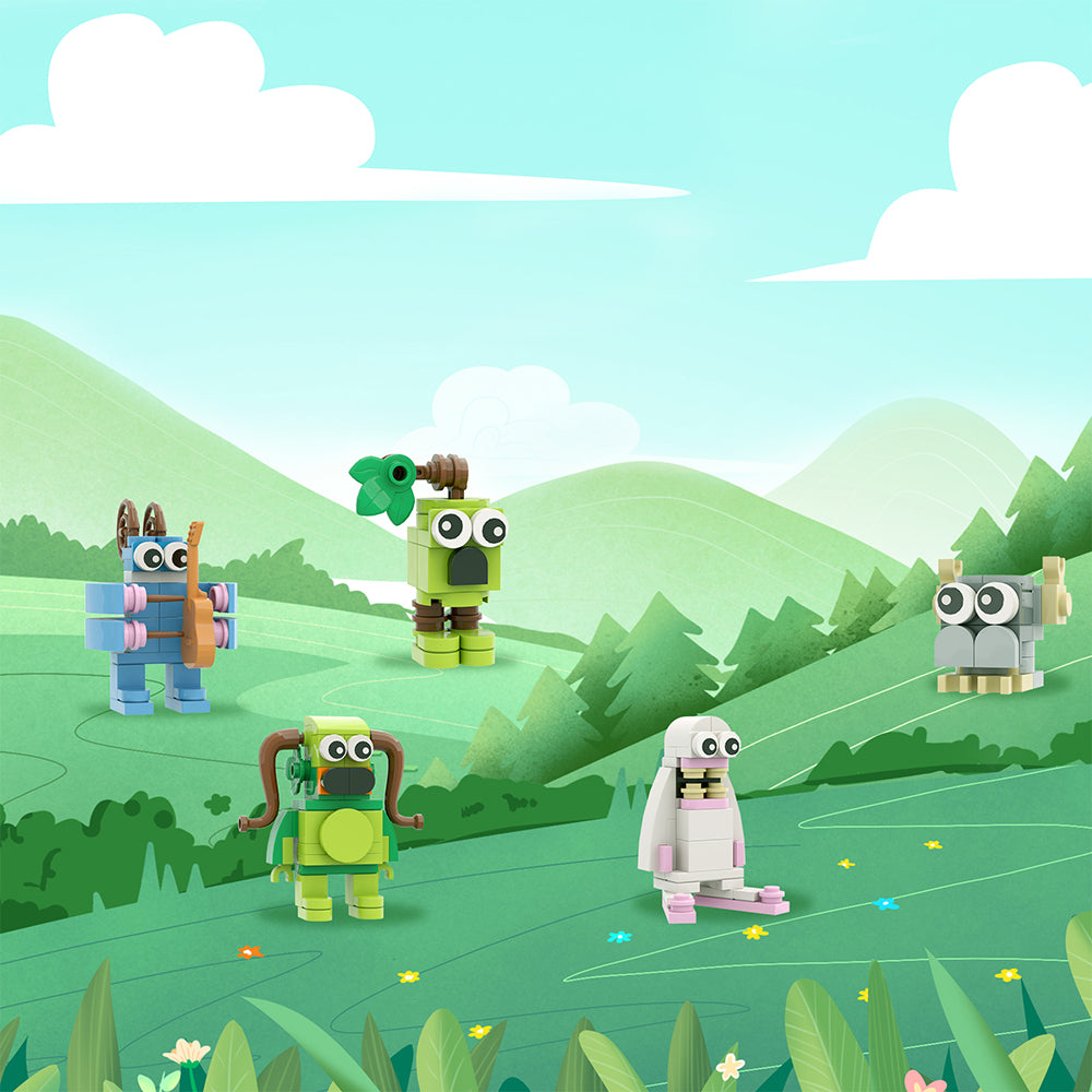 MOC My Singing Monsters Mammott, Entbrat, Bowgart, Noggin and Furcorn building blocks game series bricks set