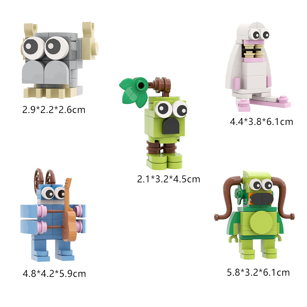 MOC My Singing Monsters Mammott, Entbrat, Bowgart, Noggin and Furcorn building blocks game series bricks set