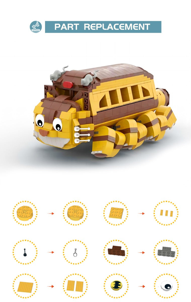 MOC My Neighbor Totoro CatBus building blocks animation series bricks set