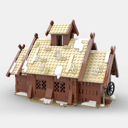 MOC-96080 Viking VillageViking Mead Hall building blocks Valheim bricks set