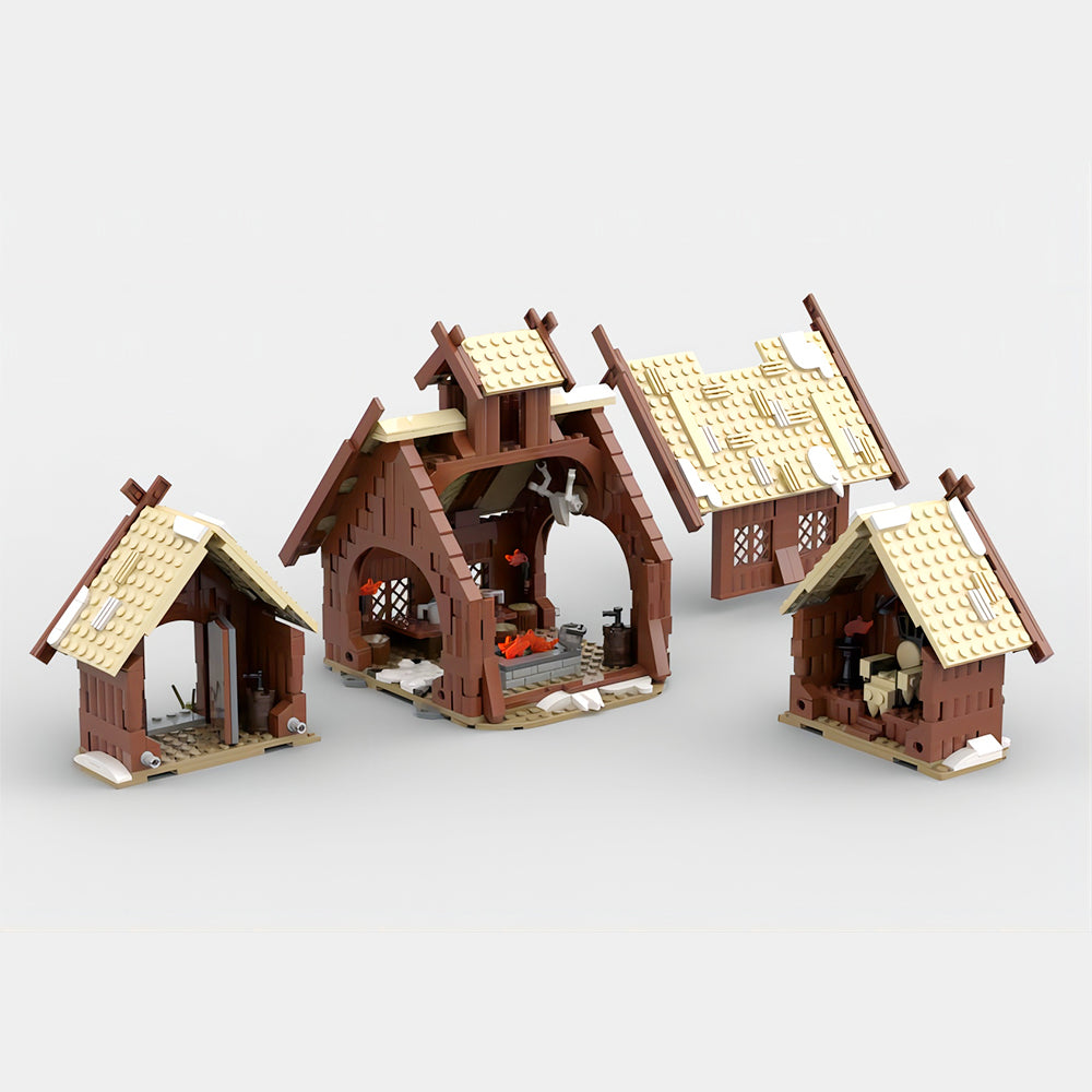 MOC-96080 Viking VillageViking Mead Hall building blocks Valheim bricks set