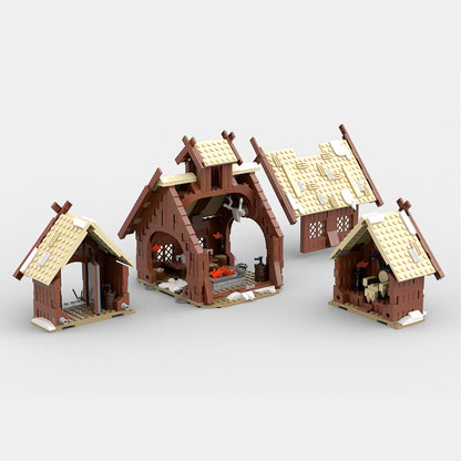 MOC-96080 Viking VillageViking Mead Hall building blocks Valheim bricks set