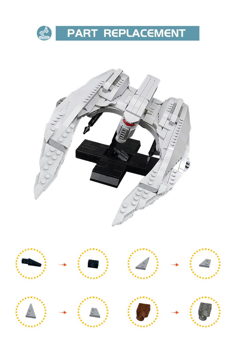 MOC-85569 Battlestar Galactica MK II Cylon Raider - Minifig scale building blocks Battlestar series bricks set