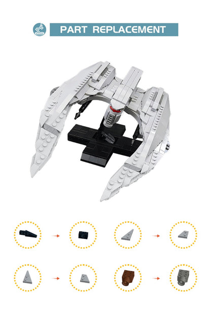 MOC-85569 Battlestar Galactica MK II Cylon Raider - Minifig scale building blocks Battlestar series bricks set