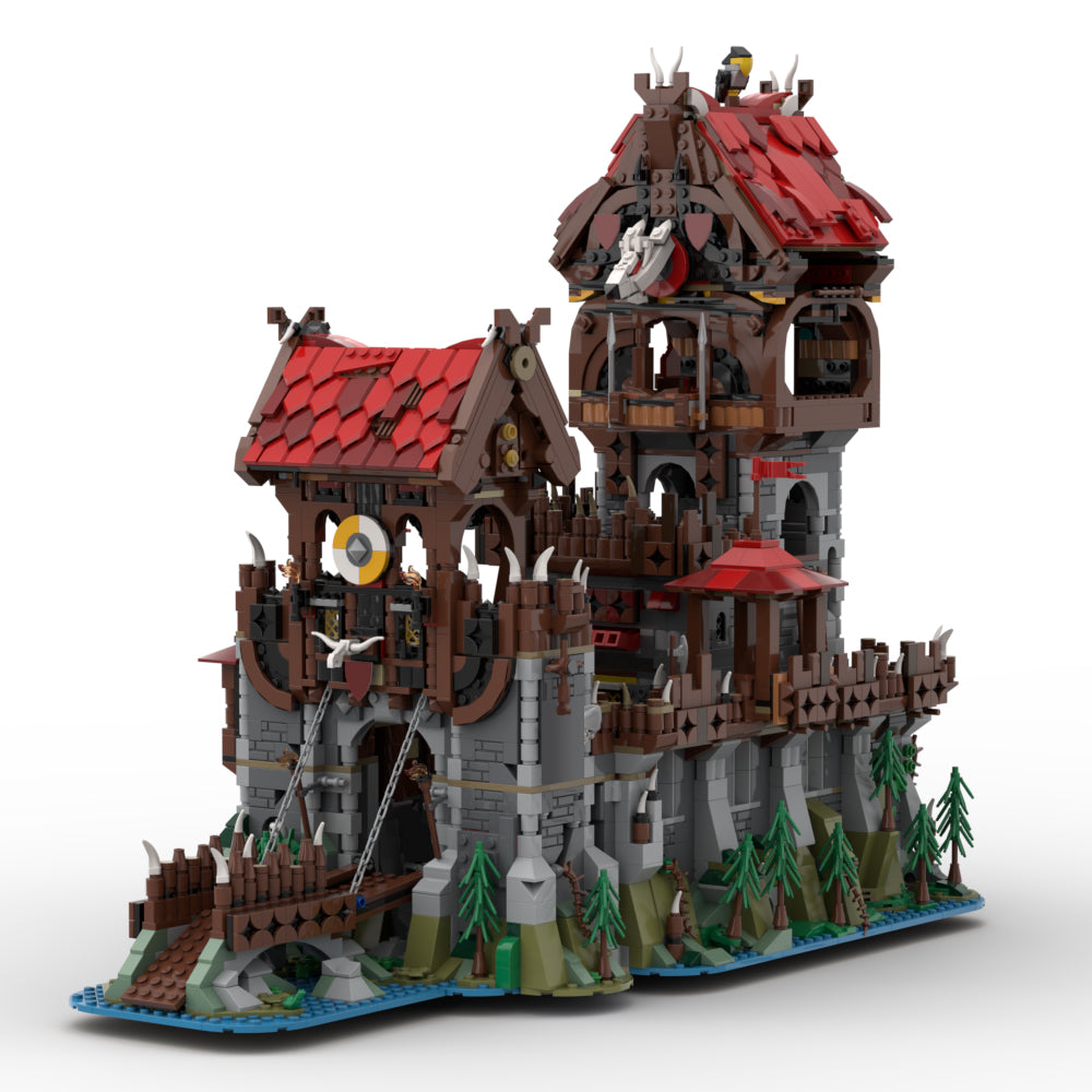 MOC-136695 Wolfpack Tower &amp; Medieval Ship - Classic Castle building blocks kit with compatible bricks