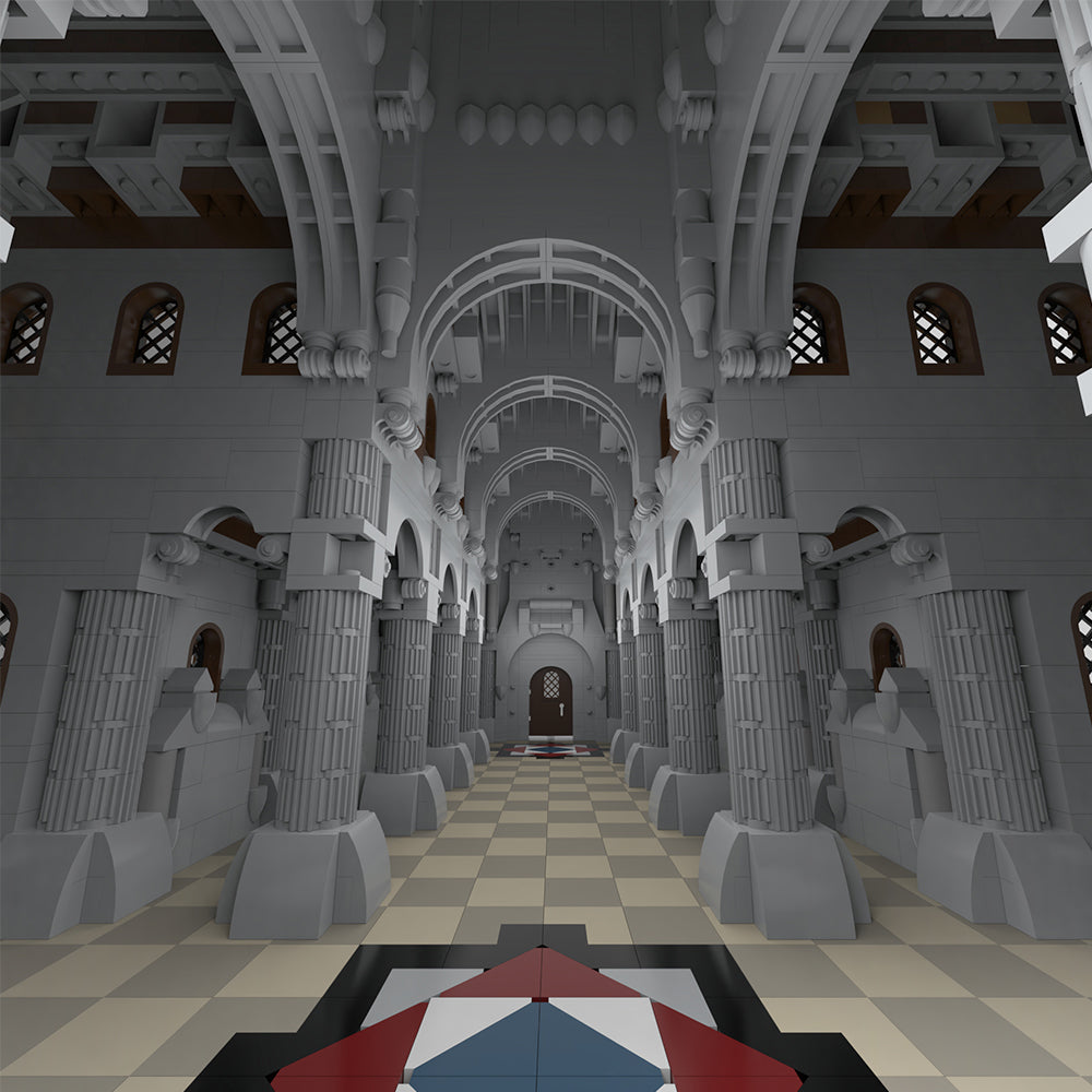 MOC Historic Church building blocks kit with compatible bricks