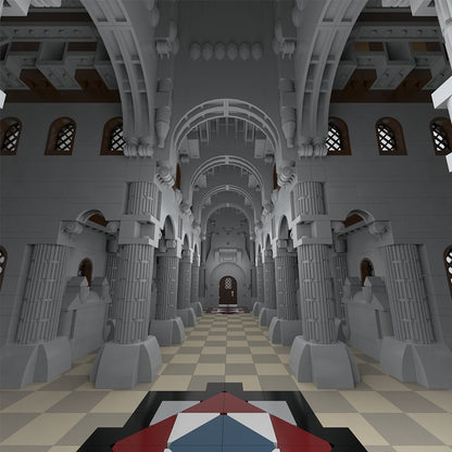 MOC Historic Church building blocks kit with compatible bricks