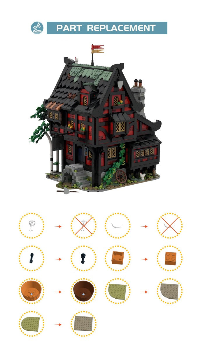 MOC-111710 The Crusader Inn building blocks kit with compatible bricks