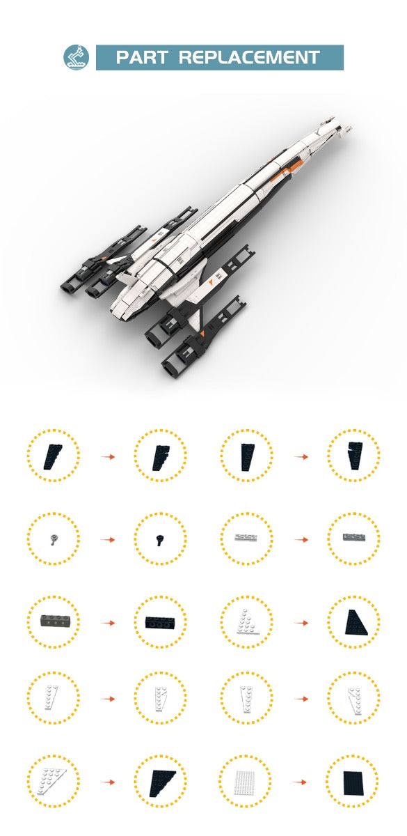 MOC-136302 Mass Effect 2 Normandy SR-2 building blocks kit with compatible bricks
