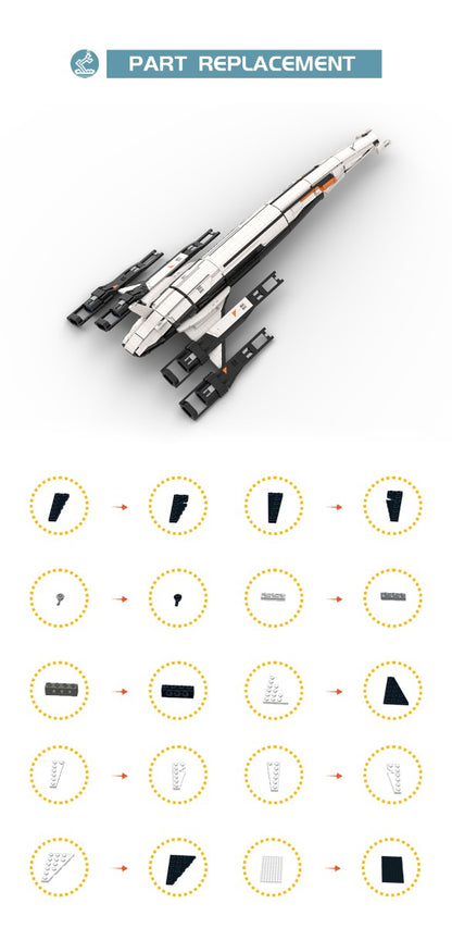 MOC-136302 Mass Effect 2 Normandy SR-2 building blocks kit with compatible bricks