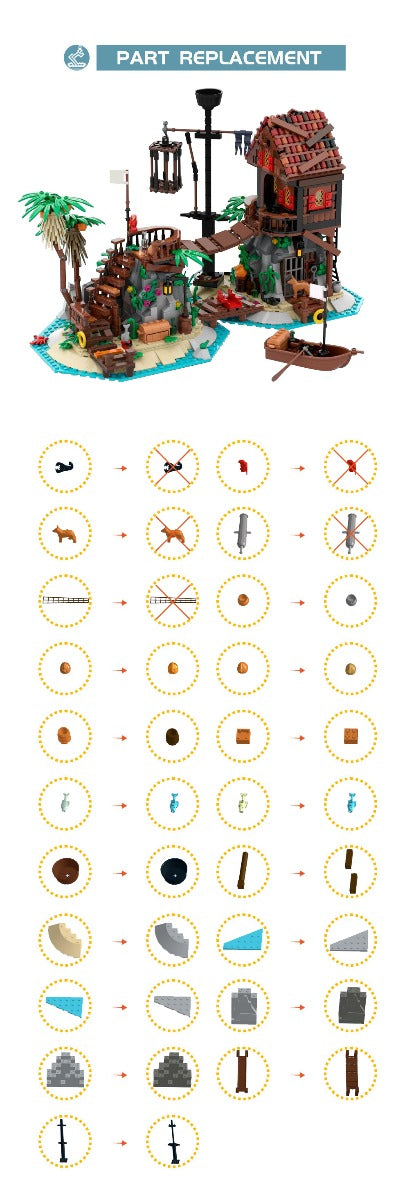 MOC-136368 6270 Forbidden Island Remake building blocks kit with compatible bricks