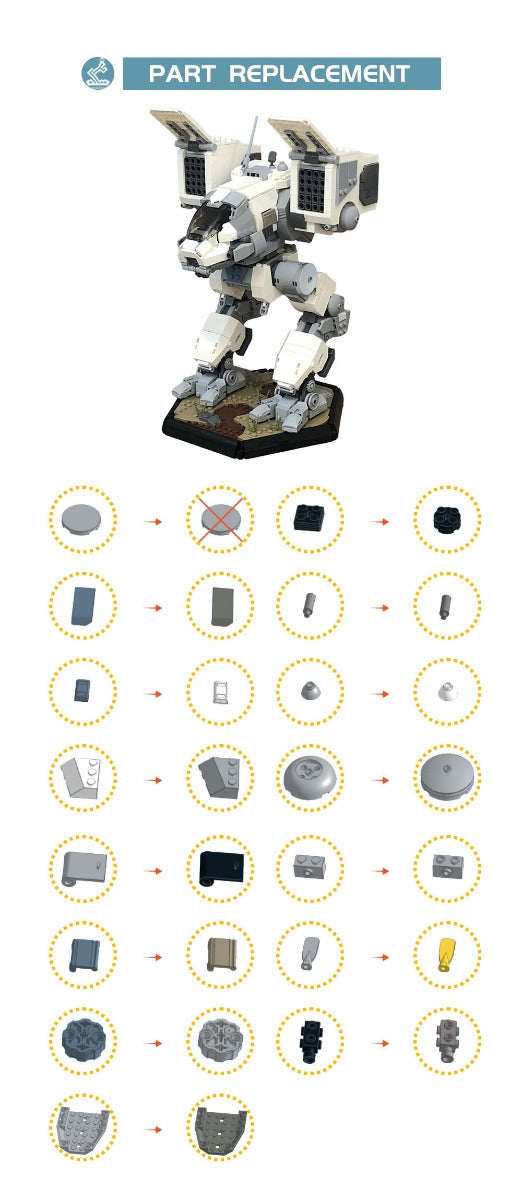 MOC BattleTech Catapult Mech building blocks kit with compatible bricks
