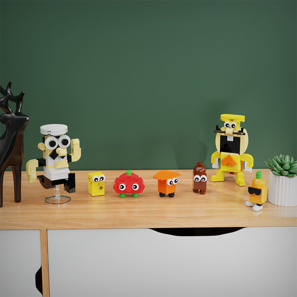 MOC Pizza Tower,Peppino Spaghetti, Toppins, The Noise building blocks gaming series bricks set