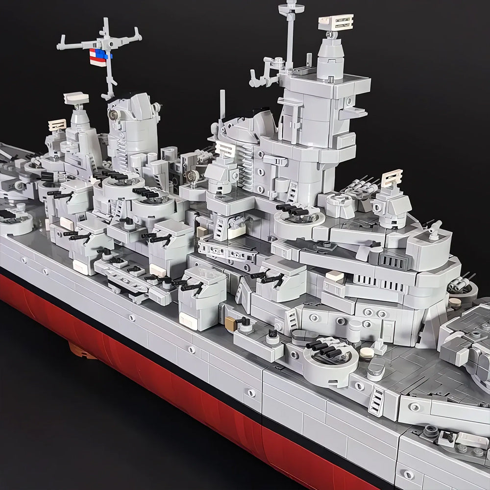 MOC USS Iowa BB-61 Battleships building blocks kit with compatible bricks