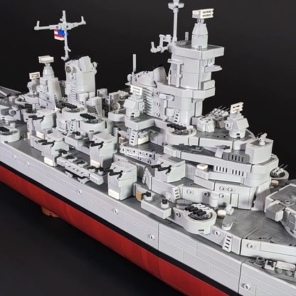 MOC USS Iowa BB-61 Battleships building blocks kit with compatible bricks