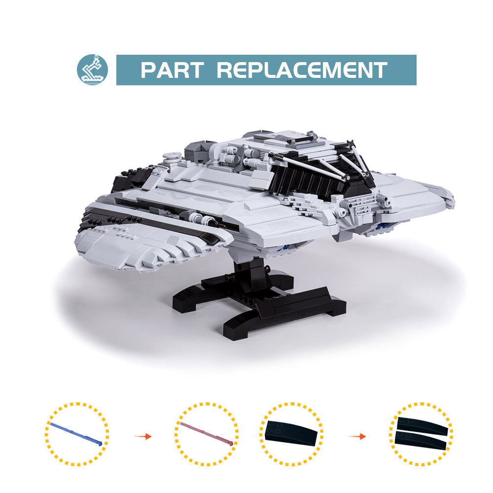 MOC Battlestar Galactica Centurion Raider building blocks kit with compatible bricks