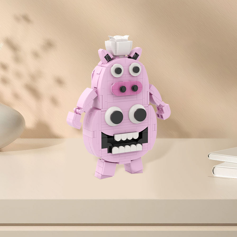 MOC Garten of Banban 3 Chef Pigster building blocks kit with compatible bricks