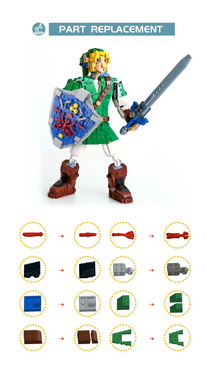 MOC-90299 Zelda Hero of Time Link building blocks kit with compatible bricks