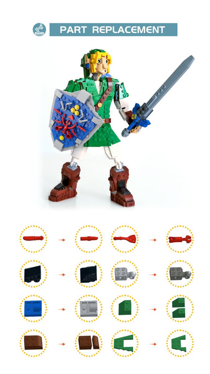 MOC-90299 Zelda Hero of Time Link building blocks kit with compatible bricks