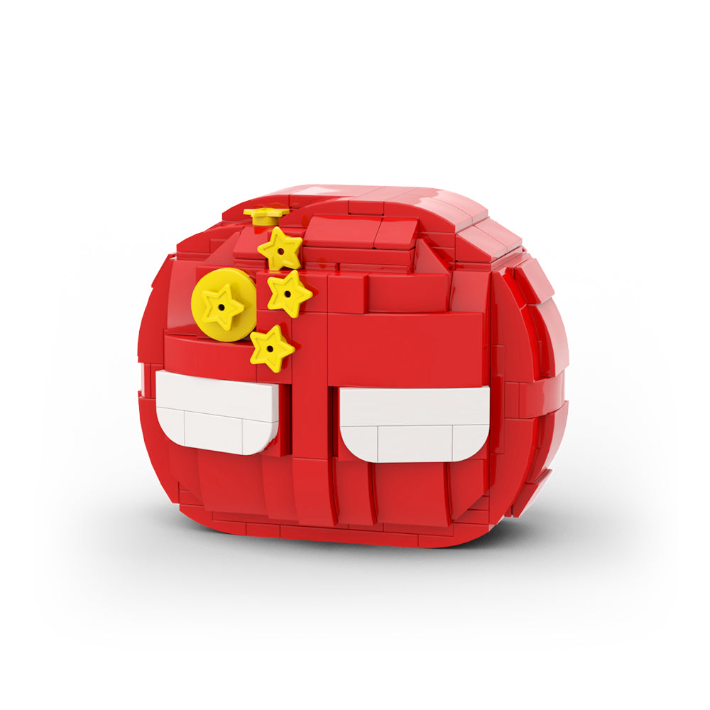 MOC Polandball building blocks kit with compatible bricks